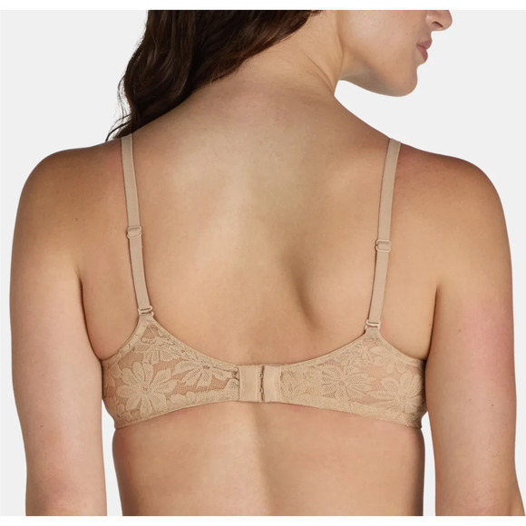 No Boundaries Womens All-Over Lace Push-Up Bra Toasted Almond/Buff Nude Size 34B - Picture 8 of 9